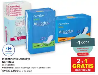 Carrefour Incotinentie absodys carrefour 3 x 16 stuks aanbieding
