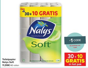 Carrefour Toiletpapier nalys soft 40 rollen aanbieding