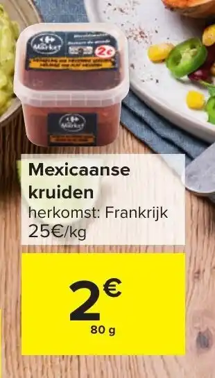 Carrefour Mexicaanse kruiden 80 g aanbieding