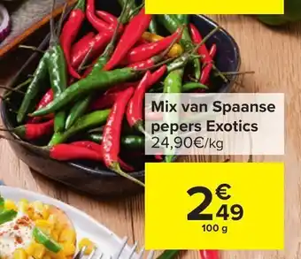 Carrefour Mix van spaanse pepers exotics 100g aanbieding