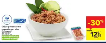 Carrefour Grijze gekoote en gepelde garnalen carrefour 500g aanbieding