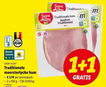 Lidl Traditionele meersterlycke ham 2 x 150g aanbieding