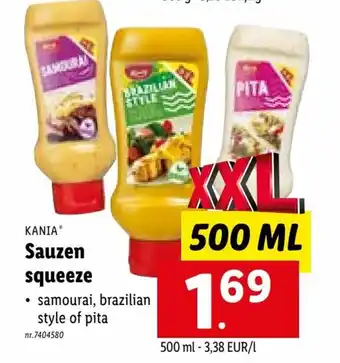 Lidl Sauzen squeeze 500ml aanbieding