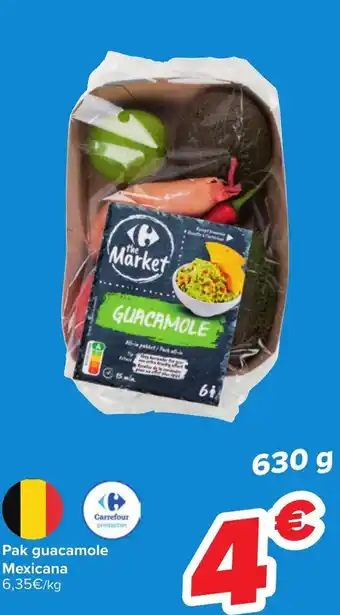 Carrefour Pak guacamole mexicana 630g aanbieding