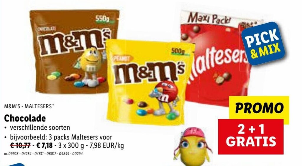 Chocolade 3 x 300g promotie bij Lidl