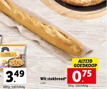Lidl Wit stokbrood 250g aanbieding
