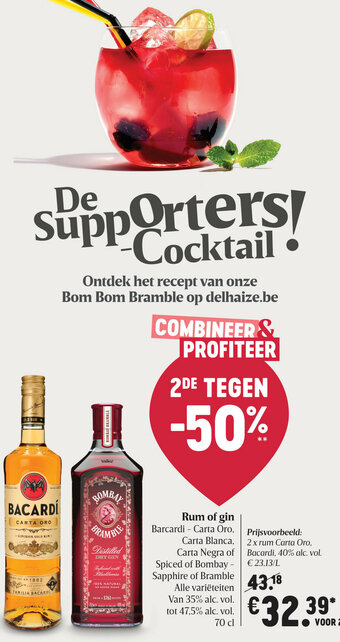 Delhaize Rum of gin aanbieding