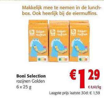 Colruyt Boni selection rozijnen golden aanbieding