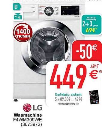 Cora Lg wasmachine aanbieding