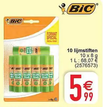 Cora 10 lijmstiften bic aanbieding