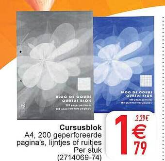 Cora Cursusblok a4 aanbieding