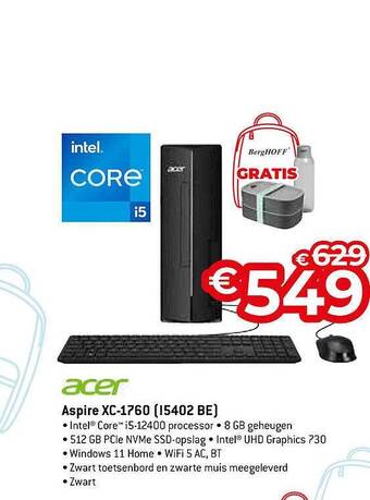 Exellent Acer aspire xc-1760 (i5402 be) aanbieding