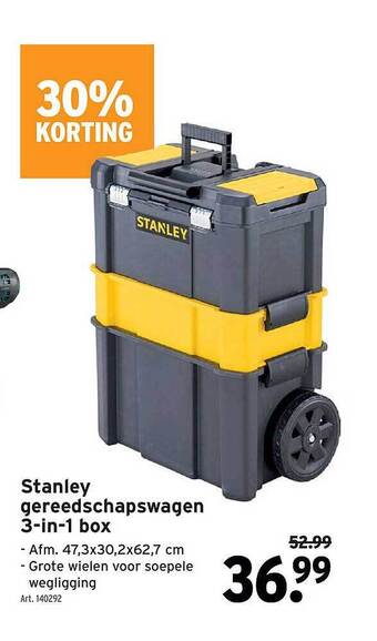 GAMMA Stanley gereedschapswagen 3-in-1 box aanbieding