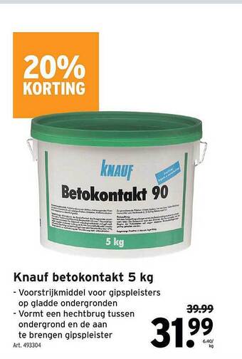 GAMMA Knauf betokontakt 5 kg aanbieding