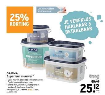 GAMMA Gamma superieur muurverf aanbieding