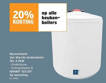 GAMMA Van marcke keukenboiler 15l 2.0kw aanbieding