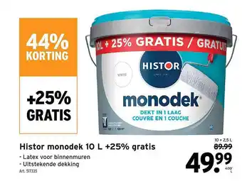 GAMMA Histor monodek 10 l + 25% gratis aanbieding