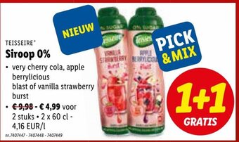 Lidl Siroop 0% aanbieding