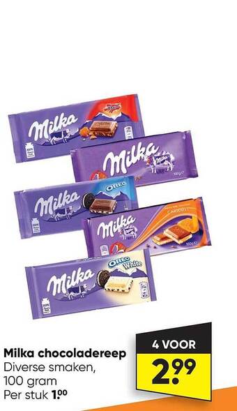 Big Bazar Milka chocoladereep aanbieding