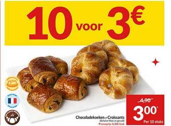 Intermarché Chocoladekoeken of croissants aanbieding