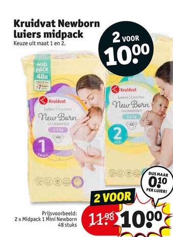 Kruidvat Kruidvat newborn luiers midpack aanbieding