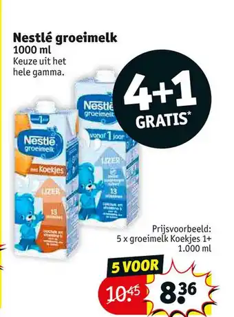 Kruidvat Nestlé groeimelk 4+1 gratis aanbieding