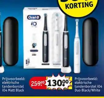 Kruidvat Elektrische tandenborstel i04 matt black elektrische tandenborstel i04 duo black white aanbieding