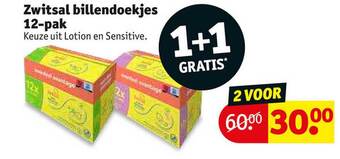 Kruidvat Zwitsal billendoekjes 12-pak 1+1 gratis aanbieding