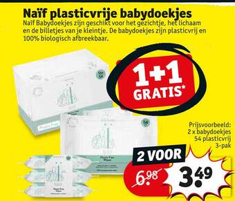 Kruidvat Naïf plasticvrije babydoekjes aanbieding