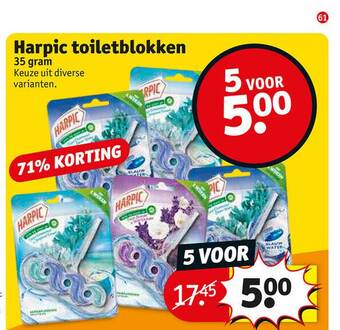 Kruidvat Harpic toiletblokken aanbieding
