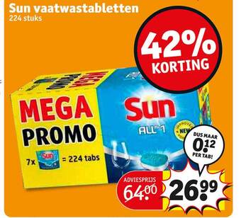 Kruidvat Sun vaatwastabletten aanbieding