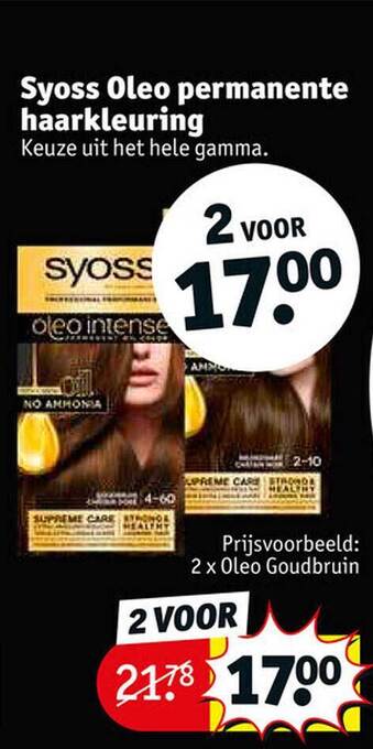 Kruidvat Syoss oleo permanente haarkleuring aanbieding