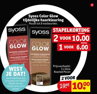 Kruidvat Syoss color glow tijdelijke haarkleuring aanbieding