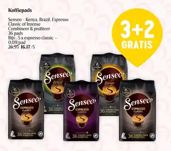 Delhaize Senseo Koffiepads Kenya, Brazil, Espresso 36 pads aanbieding