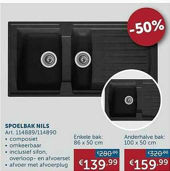 Zelfbouwmarkt Spoelbak Nils aanbieding