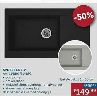 Zelfbouwmarkt Spoelbak Liv aanbieding