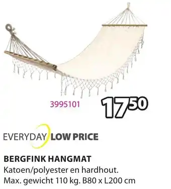 Jysk Bergfink hangmat b80xl200 cm aanbieding