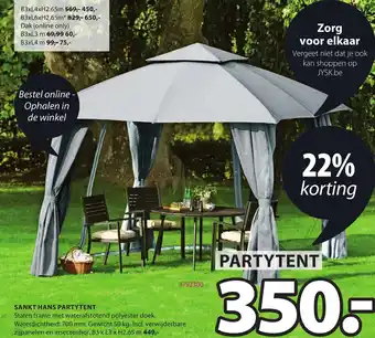 Jysk Sankt hans partytent b3xl3xh2.65 m aanbieding