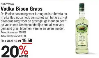 Zubrówka Vodka Bison Grass