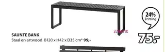 Jysk Saunte bank b120xh42xd35 cm aanbieding