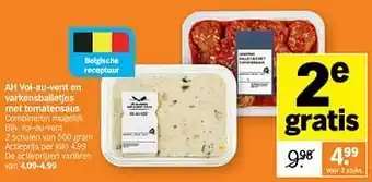 Albert Heijn Ah vol-au-vent en varkensballetjes met tomatensaus aanbieding