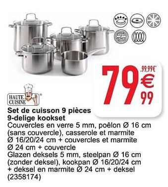 Cora Set de cuisson 9 pièces 9-delige kookset aanbieding