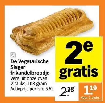 De vegetarische slager frikandelbroodje 108 gram