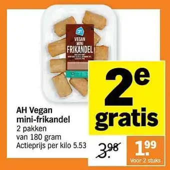Albert Heijn Ah vegan mini-frikandel 180 gram aanbieding