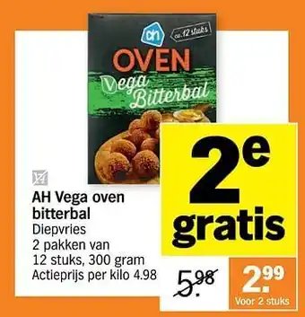 Albert Heijn Ah vega oven bitterbal 300 gram aanbieding