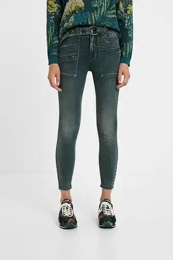 Desigual Slim fit spijkerbroek - GREEN - 42 aanbieding