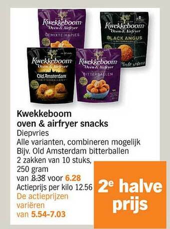 Albert Heijn Kwekkeboom oven & airfryer snacks aanbieding