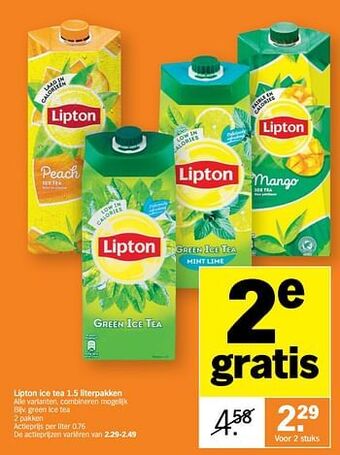 Albert Heijn Lipton ice tea aanbieding