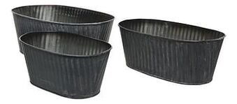 Dreamland Decoris ovale bloempot blauw - 3 stuks aanbieding