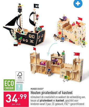 ALDI Houten piratenboot of kasteel aanbieding